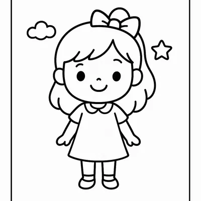 Girl Coloring Page - Free Printable