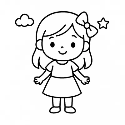 Girl Coloring Page - Free Printable