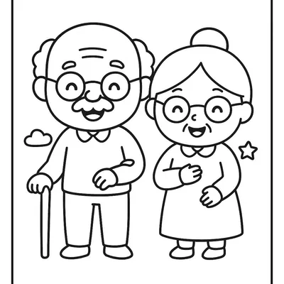 Grandparents Coloring Page - Free Printable