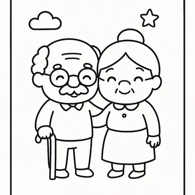 Grandparents Coloring Page - Free Printable