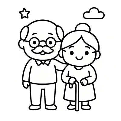 Grandparents Coloring Page - Free Printable