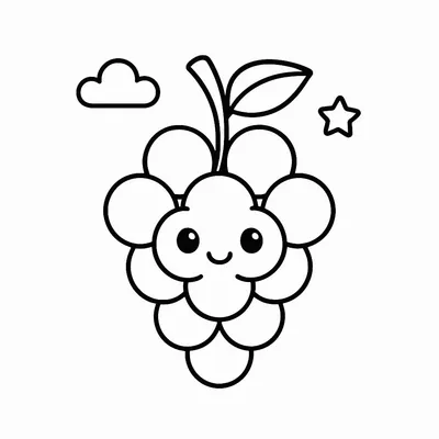 Grapes Coloring Page - Free Printable