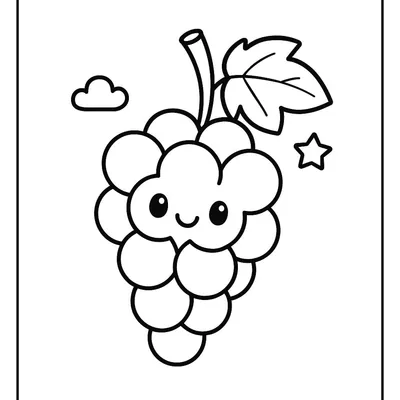 Grapes Coloring Page - Free Printable