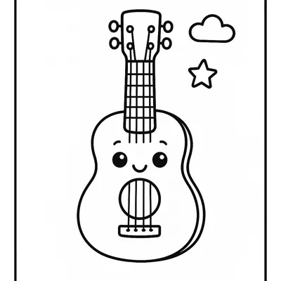 Guitar Coloring Page - Free Printable
