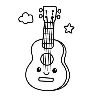 Guitar Coloring Page - Free Printable