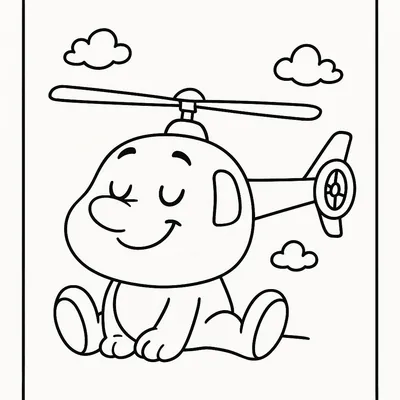 Helicopter Coloring Page - Free Printable