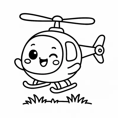 Helicopter Coloring Page - Free Printable