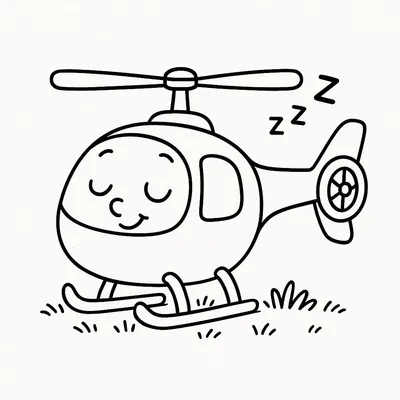 Helicopter Coloring Page - Free Printable