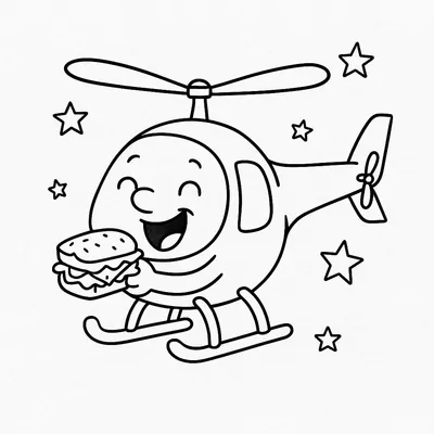 Helicopter Coloring Page - Free Printable