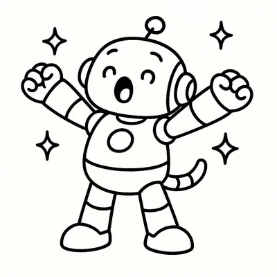 Humanoid Robot Coloring Page - Free Printable