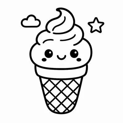Ice Cream Coloring Page - Free Printable