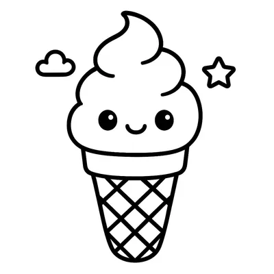 Ice Cream Coloring Page - Free Printable