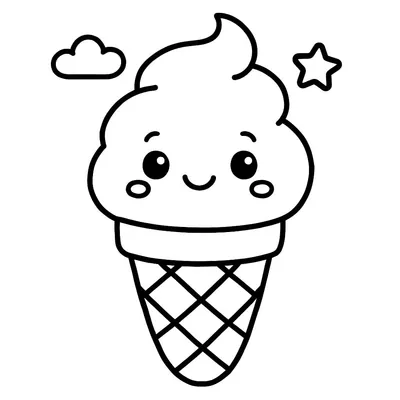 Ice Cream Coloring Page - Free Printable