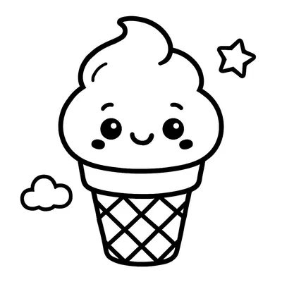 Ice Cream Coloring Page - Free Printable