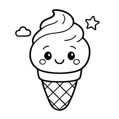 Ice Cream Coloring Page - Free Printable