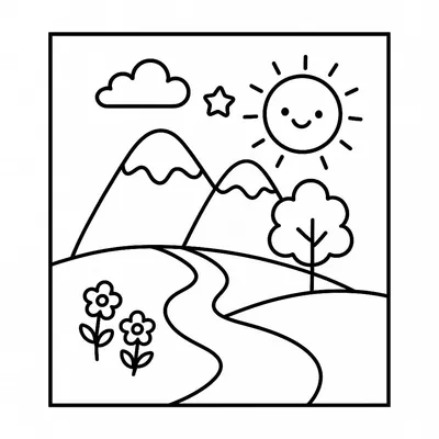 Landscapes Coloring Page - Free Printable
