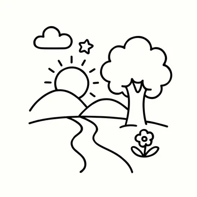 Landscapes Coloring Page - Free Printable
