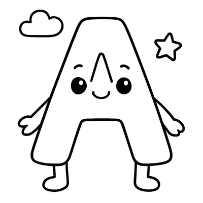 Letter A Coloring Page - Free Printable