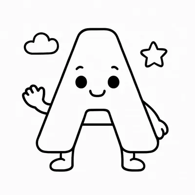Letter A Coloring Page - Free Printable