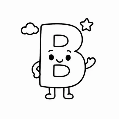 Letter B Coloring Page - Free Printable
