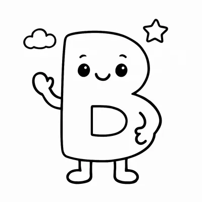 Letter B Coloring Page - Free Printable