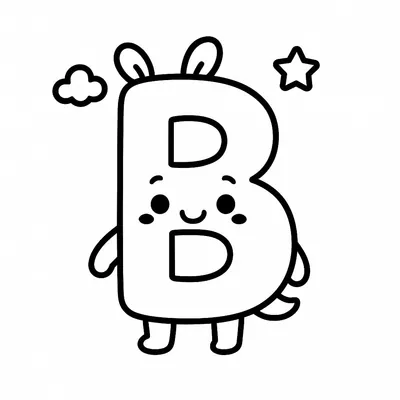 Letter B Coloring Page - Free Printable