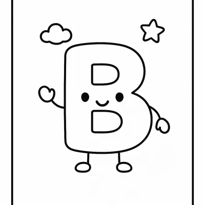 Letter B Coloring Page - Free Printable