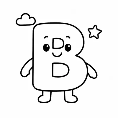 Letter B Coloring Page - Free Printable