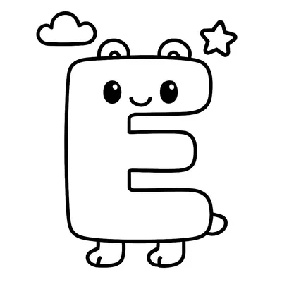 Letter E Coloring Page - Free Printable