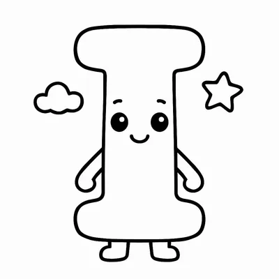 Letter I Coloring Page - Free Printable