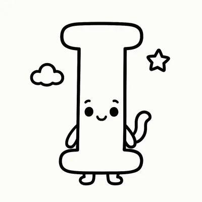 Letter I Coloring Page - Free Printable