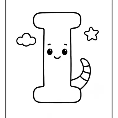 Letter I Coloring Page - Free Printable