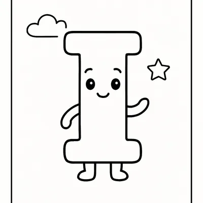 Letter I Coloring Page - Free Printable