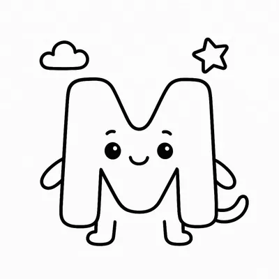 Letter M Coloring Page - Free Printable
