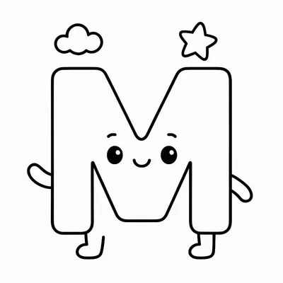 Letter M Coloring Page - Free Printable