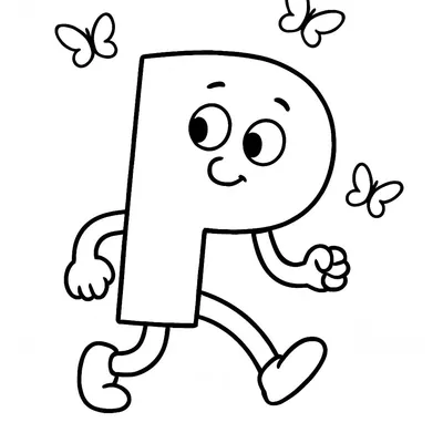 Letter P Coloring Page - Free Printable