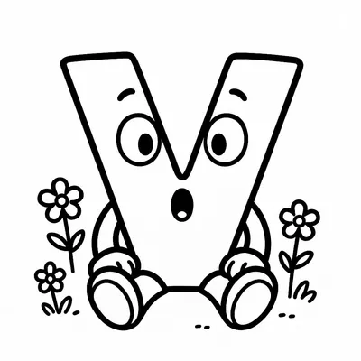 Letter V Coloring Page - Free Printable