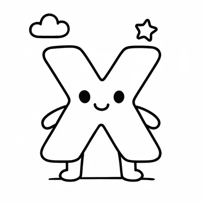 Letter X Coloring Page - Free Printable