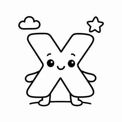 Letter X Coloring Page - Free Printable