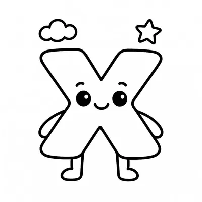 Letter X Coloring Page - Free Printable