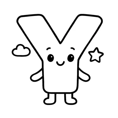 Letter Y Coloring Page - Free Printable