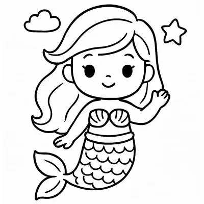 Mermaid Coloring Page - Free Printable
