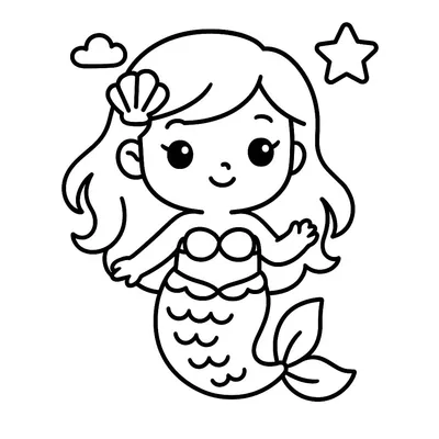 Mermaid Coloring Page - Free Printable