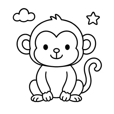 Monkey Coloring Page - Free Printable