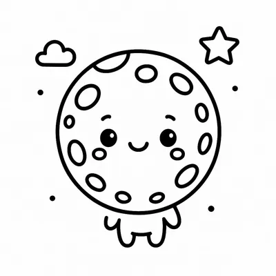 Moon Coloring Page - Free Printable
