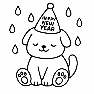 New Year Coloring Page - Free Printable
