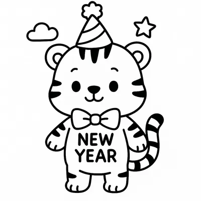 New Year Coloring Page - Free Printable