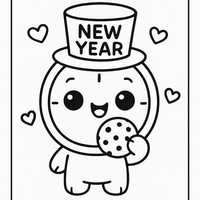 New Year Coloring Page - Free Printable