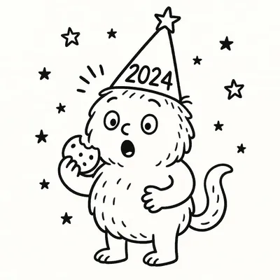 New Year Coloring Page - Free Printable
