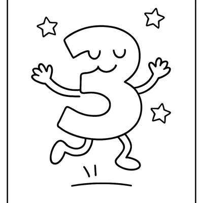 Number 3 Coloring Page - Free Printable